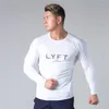 Magliette da uomo Running Sport T-shirt a maniche lunghe Quick Dry Skinny Slim Gym Fitness Training Elastic Men Male Jogging Workout Tees Tops