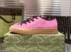 2023 Scarpe di lusso Scarpa da donna Sneaker da uomo bassa in cotone elasticizzato con suola in gomma con striscia Web verde e rossa