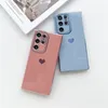 Luxury Plating Side Love Heart Soft TPU Cases Camera Protection Sock Solid Color Back Cover för Samsung S20 Fe S21 Plus S22 S23 Ultra A12 A52 A13 A23 A53 A14 A34 A54