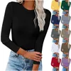 Blouses pour femmes Chemises à manches longues Slim Fit Casual Layer Tee Tops Kawaii Vêtements Grande taille Femme Vêtements Année Femmes pour le travail