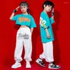 Scene Wear Kids Ballroom Hip Hop Dance Clothes Girls Jazz Costume Short Sleeved Performance Outfit Concert Kpop Clothing BL8563