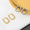 Stud Earrings Square Circle Hoop For Women Stainless Steel Gold Color Earring 2023 Trend Party Jewelry Couple Gift Brinco