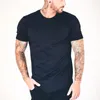 Camisetas masculinas de moda de moda solta Men casual Solid Slod Sleeve Tshirt Camise