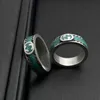95% OFF 2023 New Luxury High Quality Fashion Jewelry for silver old green enamel interlocking refers to net red couple with the same pair of rings