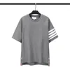 Erkek Tişörtleri Yaz Erkekler Kısa Sleevet-Shirt Çizgili Kore Tasarım Üst O yaka pamuk Beş Noktalı Tee Tee Kazak Çift