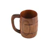 Tazze Botte di legno da 400 ml con manico Tazza da caffè in legno Tazza da campeggio per regalo di viaggio all'aperto