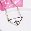 Sier Triangle Hangers ketting Vrouwelijke roestvrij stalen paar gouden ketting hangerse sieraden op het nekcadeau voor vriendin accessoires