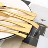 Dinnerware Sets 24pcs Dinner Knife Tableware Set 304 Stainless Steel Cutlery Gold Kitchen Complete Fork Coffee Spoon Flatware