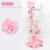 Decorative Flowers & Wreaths 180cm Cherry Blossom Rattan Artificial Sakura Cane Family Wall Hanging Fake Flower Romantic Wreath Wedding Home