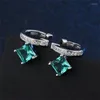 Backs Earrings White Black Copper Green Cubic Zirconia Clip Fashion Jewelry Earring Female Wedding Party Gift For Women's