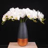 Dekorativa blommor kransar 2st 55 cm verklig touch phalaenopsis artificiell hemdekoration orkidé bonsai bröllop blommor arrangemang pografi