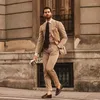 Ternos masculinos de estilo britânico masculino marrom personalização no noivo de inverno festas de festas personalizadas Blazer 2pcs (calça de jaqueta) suprimento de terno