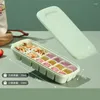 Ensembles de vaisselle 16 grilles Silicone bac à glaçons moule boîte de rangement pour enfants fruits lait maternel congélateur Cube fabricant conteneur