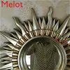 Badtillbehör Set Luxury Fashion Art Metal Decorative Mirror Modern Simple Wall Hanging Frame Sun Retro