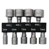 9 stks 5-13 mm stalen stroommoer driver boor bit set hex shank metric socket sleutel adapter kit