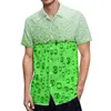 Мужские рубашки Mens Stat Patricks Day 3D цифровые карманные лацки с короткими рубашками с коротки