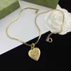 20% off all items 2023 New Luxury High Quality Fashion Jewelry for Heart Shaped Double Necklace Popular Design Brass Distressed Sweater Chain Girl