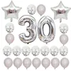 Dekoracja imprezowa 1Set Numer 16 18 20 30 40 BALONY BALONY ROSE ZŁOTE SREBRNE 16. 18. 20. Dekoracje Clear Anniversary Balloon