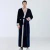 Vêtements de nuit pour hommes Hommes Hiver Plus Taille Épaissir Chaud Flanelle Peignoir À Capuchon Extra Long Corail Polaire Robe De Bain Robe De Nuit Robe De Chambre Pijama