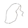 Łańcuchy Charms Bead Clavicle Łańcuch Choker Naszyjnik dla kobiet Elegancki 925 srebrny kołnierz biżuterii regulacyjny