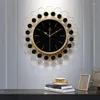 壁時計北欧の光豪華な銅メッキ時計モダンなリビングルームデザインアートサイレント雰囲気の装飾wwh21yh
