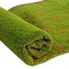 装飾的な花x1m石の形状モスグラスマット屋内緑の人工芝生の芝のカーペットホームエルウォールバルコニーの装飾のための偽の芝