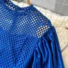 Ny kvinnor Sexig klänning Vestidos Summer Vintage V Neck Lace Party Dresses Ladies Elegant Slim A-Line Midi Robe 2023