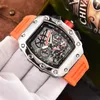 2023 Luxury Men's Watches Male Japan Quartz Movement Silicone For Man Sports des Men Multi-Funktion Quartz 6-Pin Chronograph Watch