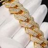 20mm 3 rad byst Miami Iced Out 500g Real 10k Solid Gold Cuban Link Moissanite Chain