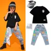 Sahne Giyim Kızlar Caz Dans Kostümleri Moda Hip Hop Uygulaması Dans Dans Çılgın Giysiler Performans Giyim 4 PC Set DC4805