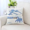 Pillow Skyblue tampa de rena floresta floresta poliéster Terreno travesseiros decorativos para sofá Cadeiras de casa Decoração de casa