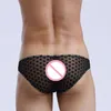 Onderbroek 2023 Hoogwaardige heren ondergoed Mesh -briefs Sexy Ademende zachte lage taille 5 kleuren maat s m l Groothandel