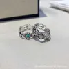 Factory wholesale 2023 New Luxury High Quality Fashion Jewelry for silver double pink flower daisy white turquoise old petal ring for men and women