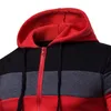 Erkeklerin eşofmanları Set Men Tracksuit 2023 Hoodie Pantolon Renk Bloğu Patchwork Bahar Sonbahar İki Parçalı Şeritli Kuff Spor Giyim Fitnessmenler için