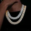 Dropshipping Big Gug Gold Plated 925 Sterling Silver 2 Rows VVS Moissanite Diamond Miami Cuban Link Chain Halsband för män