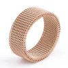 Wedding Rings Drop Rose Gold Circle Woven Mesh For Women Men Jewelry High Quality Stainless Steel Friends GiftWedding