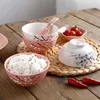 Skålar 4,5 tum europeiska skålar rak mun japansk underglasyr färg hirs ris keramiskt bordsrestaurang hushåll