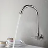 Kitchen Faucets AZOS Wall Mount Bathroom Faucet Single Handle Stainless Steel Vanity Sink Lavatory Cold Water Taps