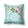 Oreiller 1 pc décoration de noël jeter étui pour maison Bar boutique décoratif père noël bonhomme de neige Elk motif couverture taie d'oreiller