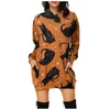 Casual Dresses for Women 2023 Plus Size Women's Halloween Print långärmad huva Pullover Mini Dress Tops Vestidos Mujer Verano