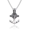 Pendant Necklaces Punk Stainless Steel Sea Anchor Skull Chain Pendants Rock Unique For Male Boy Fashion Jewelry Gift BB0852