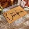カーペットの楽しいクリスマスドアマットポリエステル付きの入り口フロントアウトドアポーチのための非スリップダーティラグ