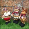 Kerstdecoraties 1 stks Santa Claus Snowman Hop Elk Dolls voor huis intrekbaar staand speelgoedfeestje cadeau