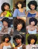 Fluffy Bouncy Bouncy Human Heum Hair Wigs avec une frange Peruvian Remy Funmi boucles Short Bob Full Machine Fabriqué pour les femmes