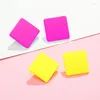 Серьги -серьги с трендами Pure Candy Color Frosted Paint Корейская преувеличенная геометрическая квадратная квадратная круглое