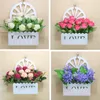 Decorative Flowers Artificial Flower Basket Plants Home Wall Hanging Decoration Fake Bedroom Living Room Ornaments