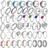 925 zilveren vrouwen passen Pandora Ring Original Heart Crown Fashion Rings Princess Tiara Crown Sparkling Love Heart 104421