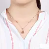 Chaînes Classique Belle Bloom Fleur Pendentif Collier Top Qualité En Acier Inoxydable Or Rose Couleur Marque Bijoux Pour Femmes