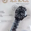 Z automatyczną mechaniczną zegarką szafirową szklaną szklaną datę ramki ceramicznej data stali nierdzewnej Pełna czarna czarna 40 mm 116610ln 116610 Męskie zegarki