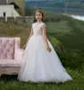 Девушка платья милое белое кружевное кружевное платье для цветочного платья